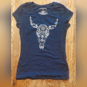 WoundUp Flower Bull Skull Tee